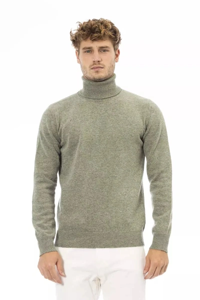 Shop Alpha Studio Green Wool Sweater