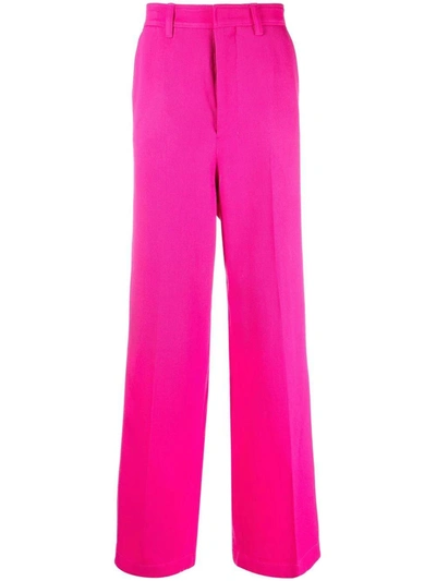 Shop Ami Alexandre Mattiussi Paris Wide-leg Tailored Trousers In Pink