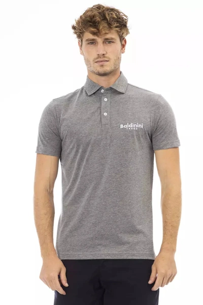Shop Baldinini Trend Gray Cotton Polo Shirt