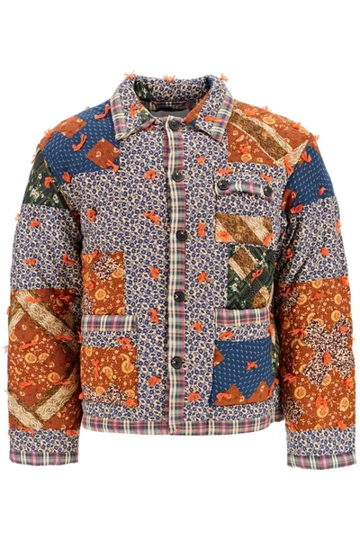 Shop Bode Criss Cross Quilt Jacket In Multicolor