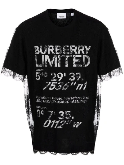 Shop Burberry Coordinates Lace Layered T-shirt In Black