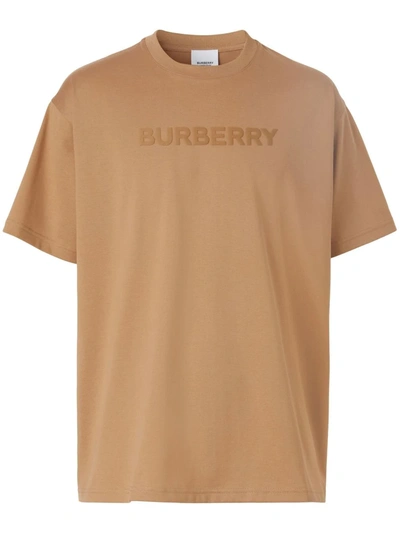 Shop Burberry Logo-print T-shirt In Brown