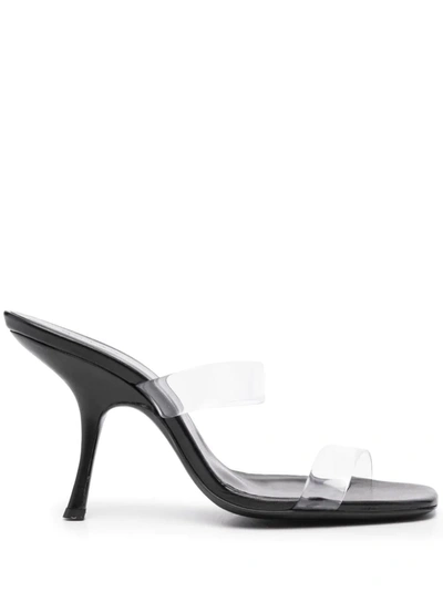 Shop By Far Clara 90mm Double-strap Sandals In Black