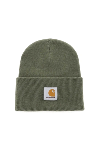 Shop Carhartt Beanie Hat With Logo Patch In Green