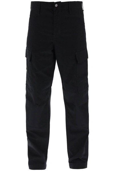 Shop Carhartt Ripstop Cotton Cargo Pants In Black