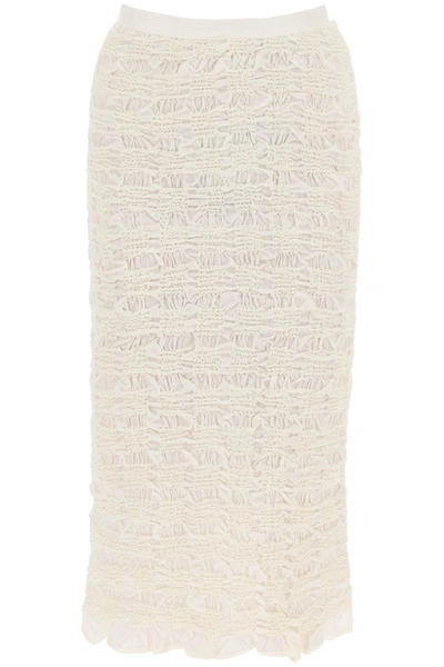 Shop Cecilie Bahnsen Ugne Midi Skirt In White