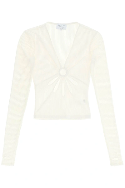 Shop Collina Strada 'flower' Top With Cut Outs In White