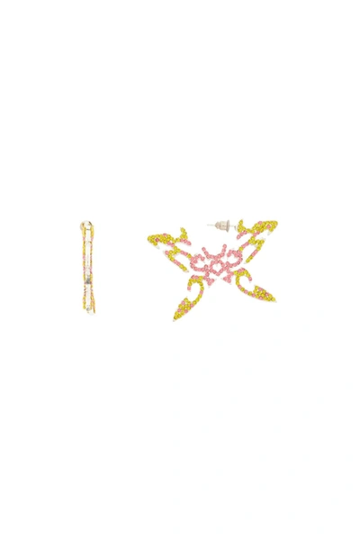 Shop Collina Strada Tattoo Butterfly Earrings In Mixed Colours