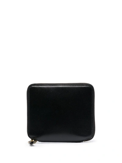 Shop Comme Des Garçons Check-print Leather Wallet In Black