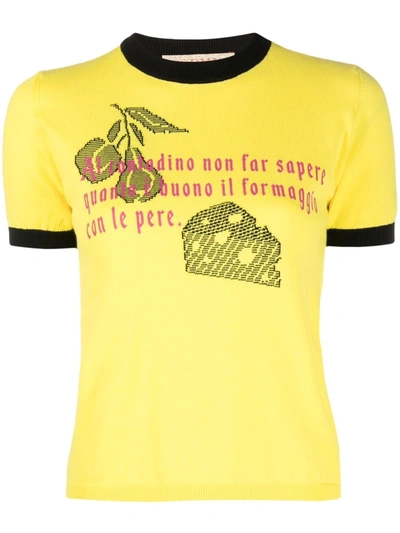 Shop Cormio Pear Wisdom Knitted T-shirt In Yellow