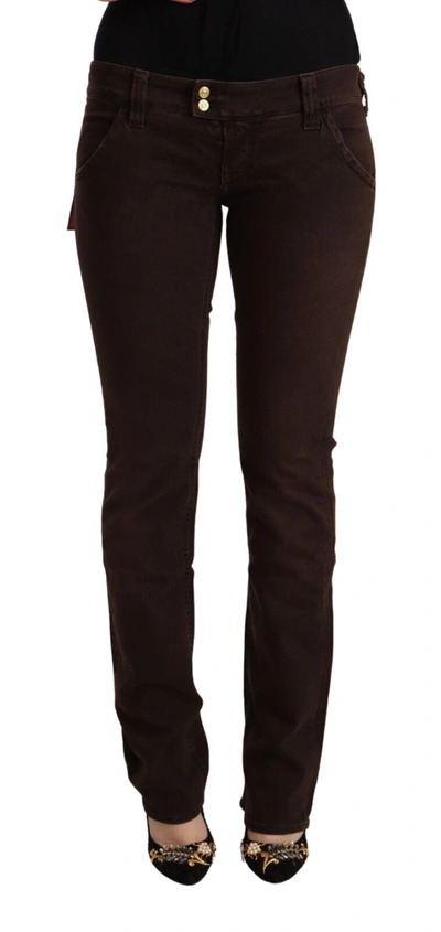 Cycle Black Cotton Distressed Low Waist Slim Fit Denim Jeans In Brown
