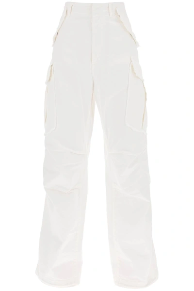 Shop Darkpark Vivi Wide Leg Cargo Jeans In White