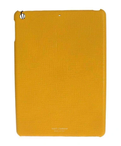 Shop Dolce & Gabbana Yellow Leather Tablet Ipad Case Cover