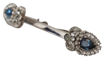 Shop Dolce & Gabbana 925 Sterling Silver Crystals Pin Collar Brooch
