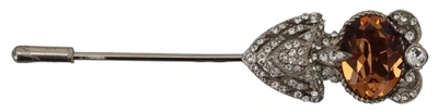 Shop Dolce & Gabbana 925 Sterling Silver Large Crystals Pin Brooch