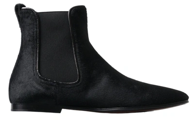 Shop Dolce & Gabbana Black Leather Chelsea Men Ankle Boots Shoes