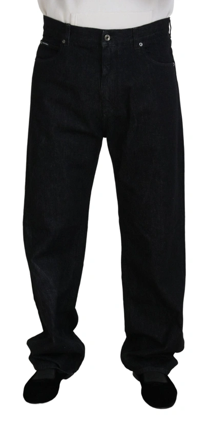 Shop Dolce & Gabbana Black Washed Cotton  Casual Denim Jeans