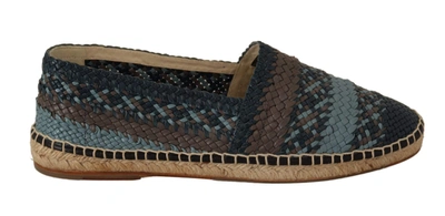 Shop Dolce & Gabbana Blue Gray Slip On Buffalo Espadrille Shoes