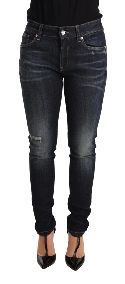 Dolce & Gabbana Blue Wash Slim Skinny Denim Cotton Stretch Jeans In Blue