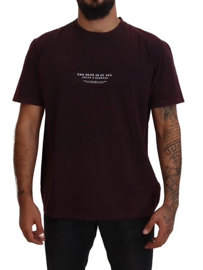 Shop Dolce & Gabbana Bordeaux Crewneck Short Sleeve  T-shirt