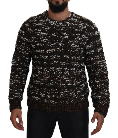 Shop Dolce & Gabbana Brown Knitted Wool Fatto A Mano Sweater