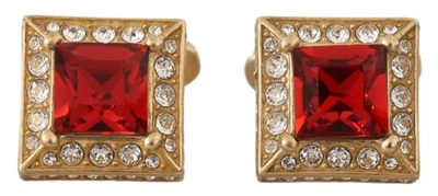 Shop Dolce & Gabbana Gold Plated Sterling 925 Silver Crystal Accessory Cufflinks