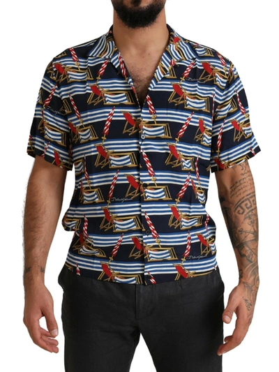 Shop Dolce & Gabbana Multicolor Beach Chair Short Sleeves Shirt