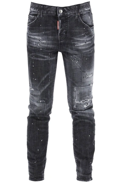 Shop Dsquared2 Dark Clean Wash Jennifer Jeans In Black