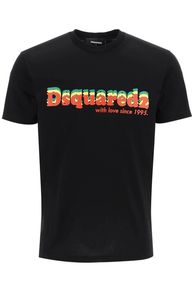 Shop Dsquared2 Logo Print Cool Fit T-shirt In Black