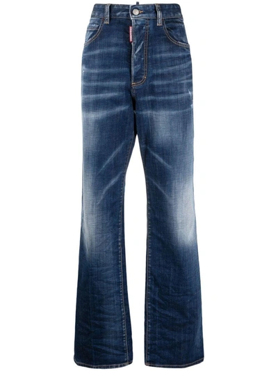 Shop Dsquared2 Loose-fit Straight Leg Jeans In Blue