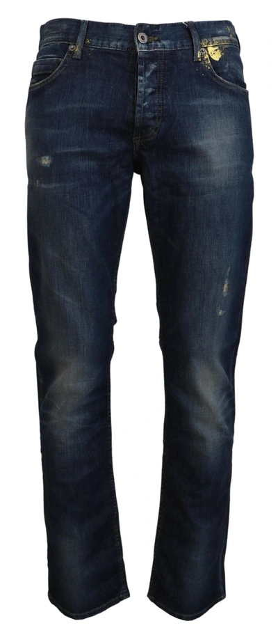 Shop Exte Blue Washed Cotton Straight Fit Men Casual Denim Jeans