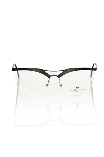 Shop Frankie Morello Black Metallic Fibre Frames