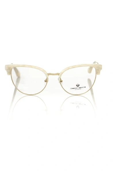 Shop Frankie Morello White Metallic Fibre Frames