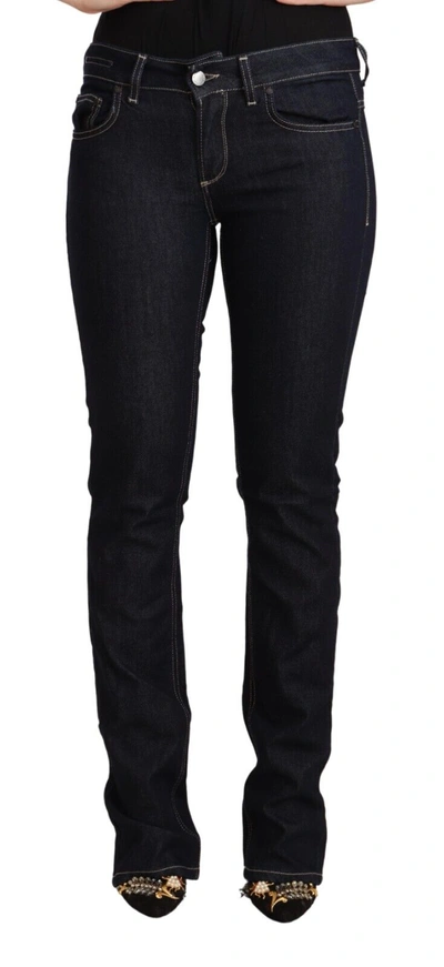 Shop Gf Ferre' Black Cotton Stretch Low Waist Skinny Denim Jeans