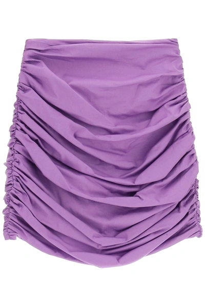 Shop Giuseppe Di Morabito Draped Cotton Mini Skirt In Purple