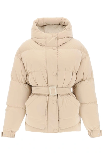 Shop Ienki Ienki 'michlin' Belted Down Jacket In Beige