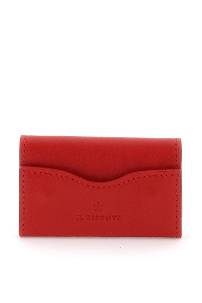 Shop Il Bisonte Leather Key Holder In Red