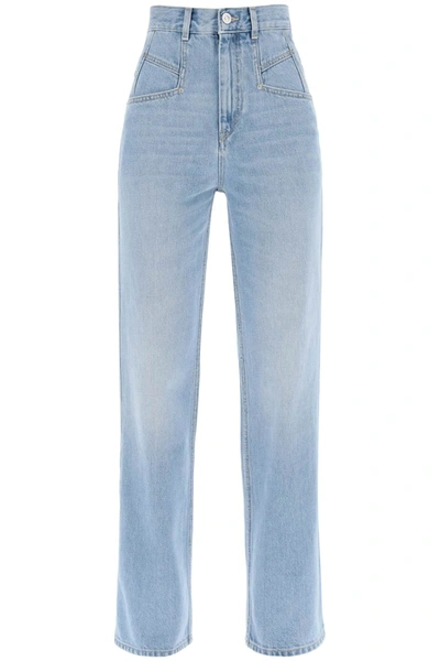 Shop Isabel Marant Dileskoa Straight Cut Jeans In Light Blue