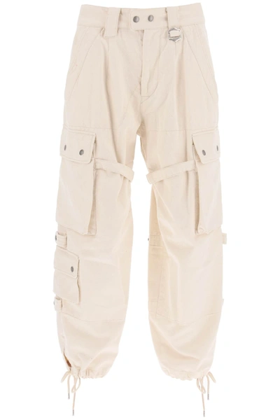 Shop Isabel Marant 'elore' Cargo Pants In Cotton In Beige