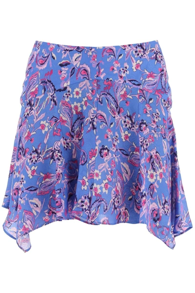 Shop Isabel Marant 'perrine' Hankerchief Mini Skirt In Blue