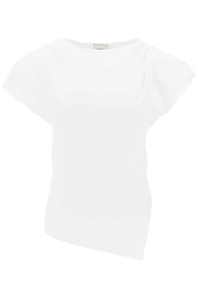 Shop Isabel Marant 'sebani' T-shirt With Structured Shoulders In White