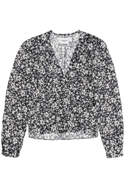 Shop Marant Etoile Isabel  Eddy Floral Crepe Blouse In Mixed Colours