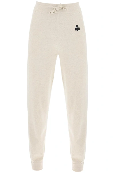 Shop Marant Etoile Isabel  Kira Knitted Jogger Pants In White