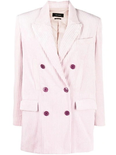 Shop Isabel Marant Haneva Double-breasted Blazer In Pink