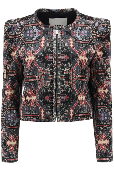 Shop Isabel Marant Valian Cropped Jacket In Multicolor