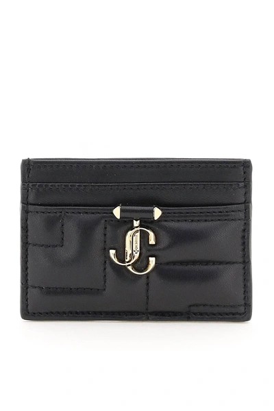 Shop Jimmy Choo Quilted Nappa Leather Card Holder In Black
