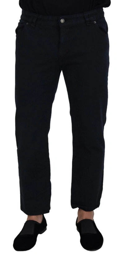 Shop John Galliano Black Cotton Back Buckle Casual Denim Jeans