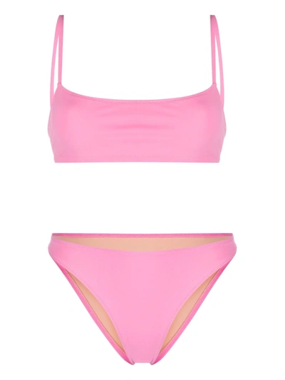 Shop Lido Bandeau-style Bikini Set In Pink