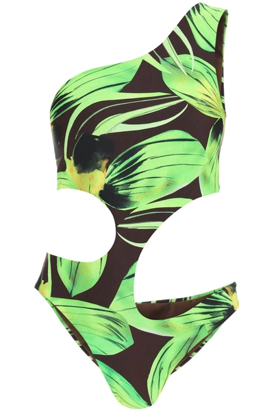 Shop Louisa Ballou 'carve' One-piece Swimsuit With Cut Outs In Mixed Colours