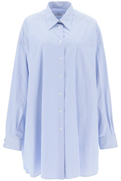 Maison Margiela Poplin Shirt Dress In Light Blue